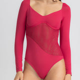 Long Sleeve Bodysuit with Tulle Details