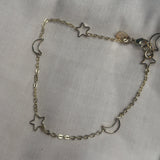 14K Gold-Plated Star and Moon Anklet