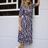 Zebra Print short sleeves Dress