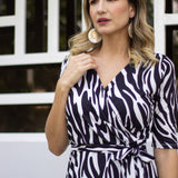 Zebra Print short sleeves Dress