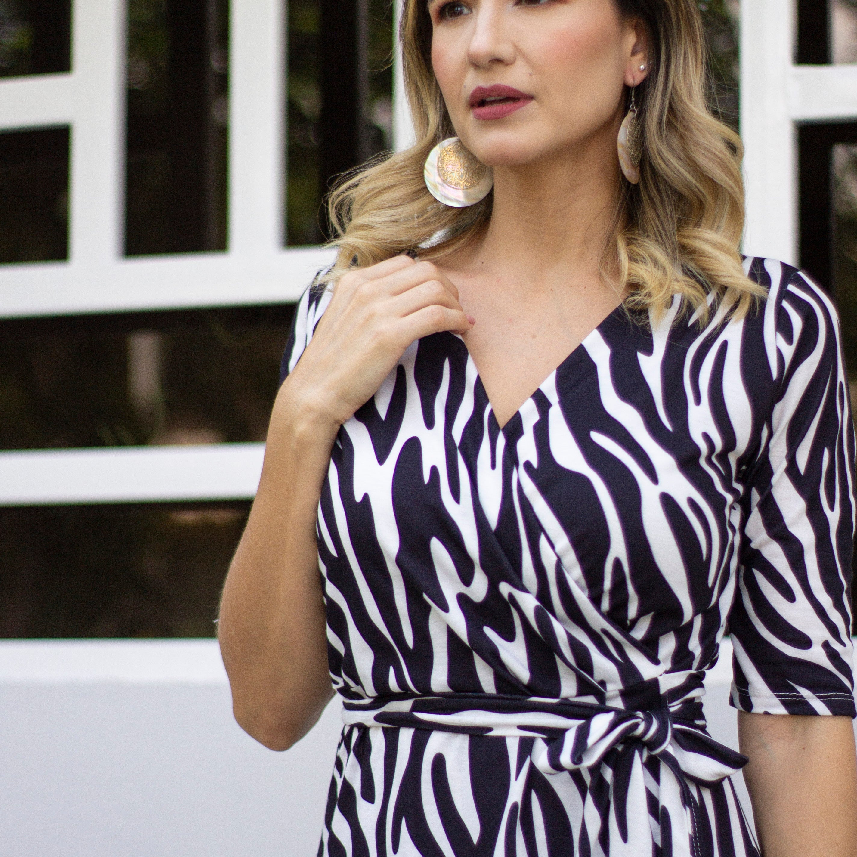 Trendy Zebra Crossover Dress Trendy Zebra Crossover Dress
