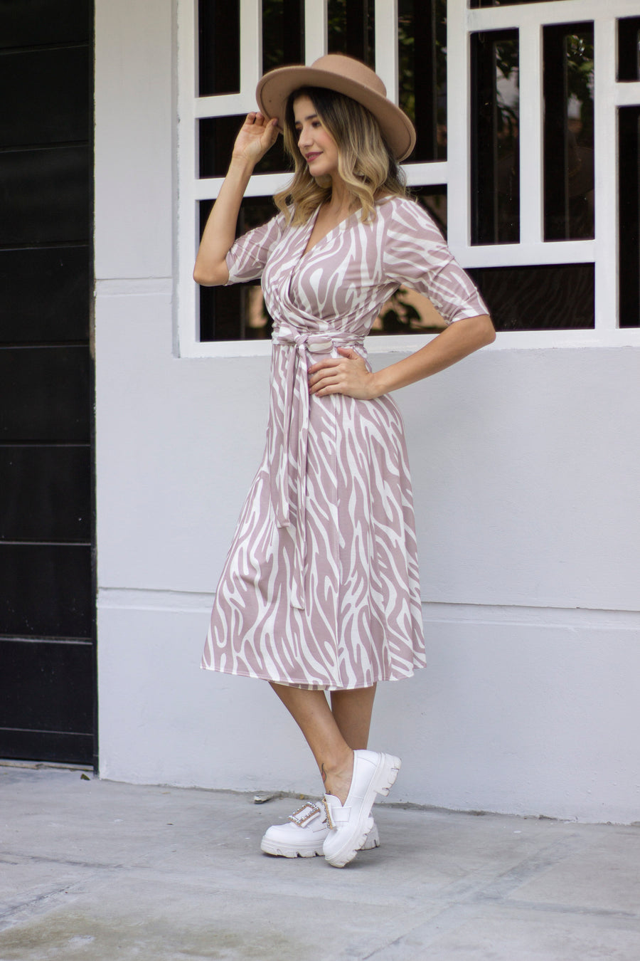 Zebra Print short sleeves Dress