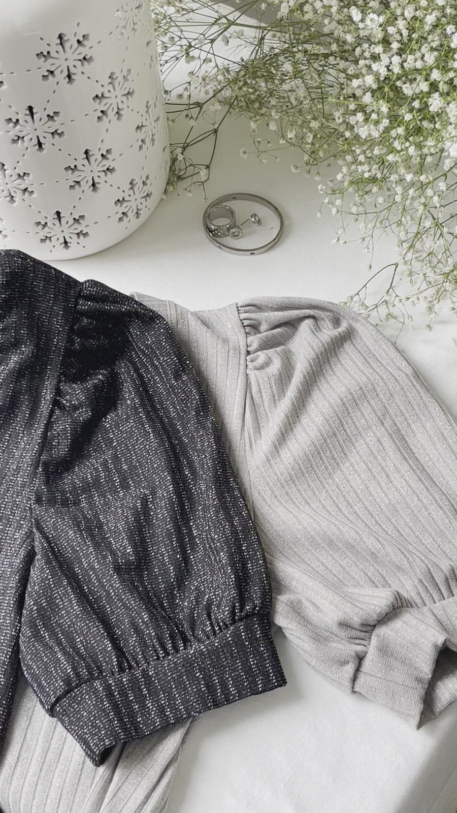 Lustrous Allure: Square Neck Lurex Shirt
