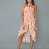 Flattering Long Wrap Skirt or Dress with Chic Ruffle Detail